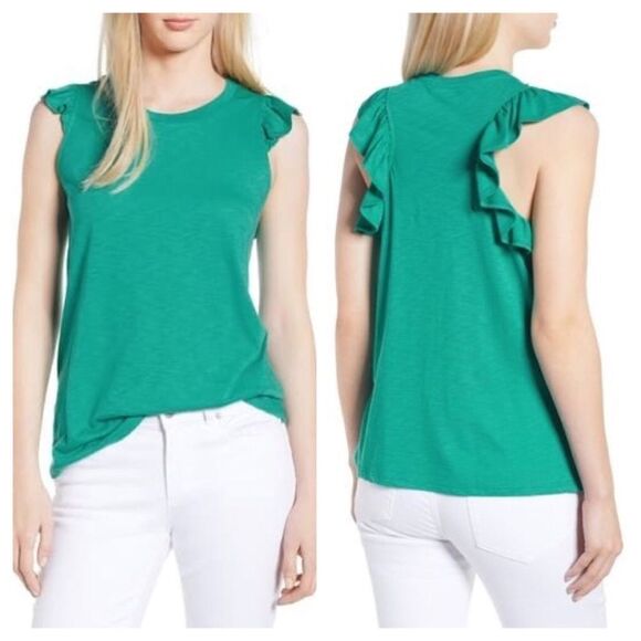 Gibson x Hi Sugarplum! Bonita Ruffled Tank Sz Lg - Picture 1 of 8
